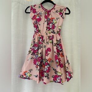 Lands end kids dress 100% cotton floral dress size 6